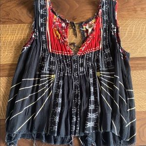 Free people flowy open back tank top